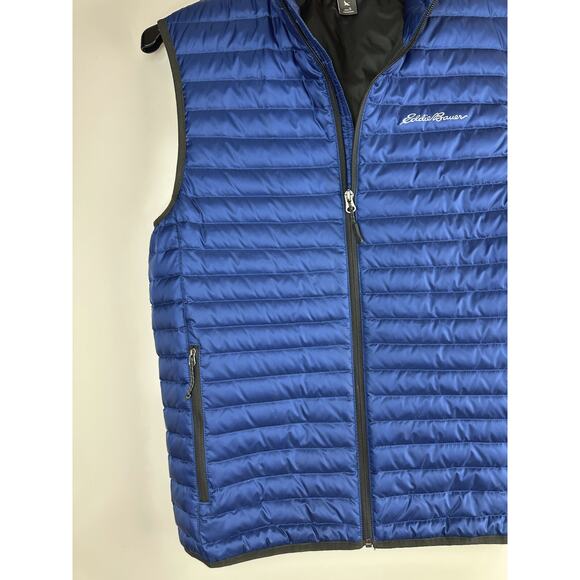 Eddie Bauer Down Puffer Vest Full Zip Quilted EB700 Blue Men's Size Small - Picture 3 of 11